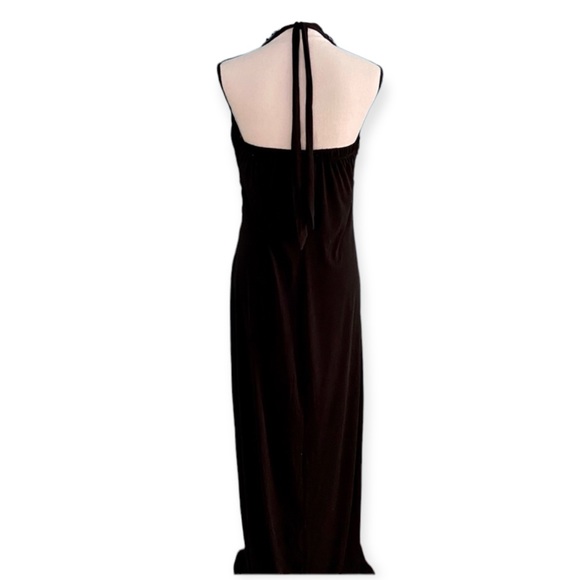 ULTRA PINK Black Halter Dress with Embellished Neckline and Built In Shelf Bra L - Picture 3 of 5